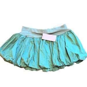 NWT MUSERA Ribbed Waist Puff Ball Mini Skirt